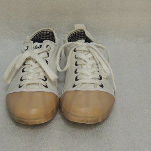 Sorel Sentry Womens US Size 7.5 Canvas Shoe Sneaker Cream Tan Rubber Toe